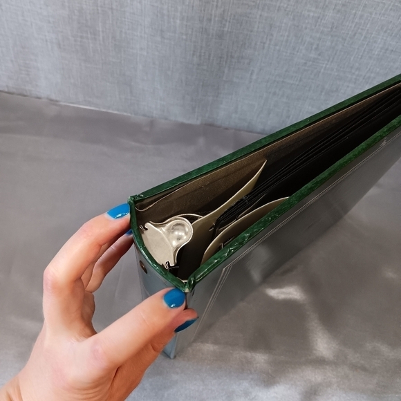 Vintage Photograph Scrapbook Album Green Gold Cover 10 pgs 3 Ring memento memory - Picture 8 of 11